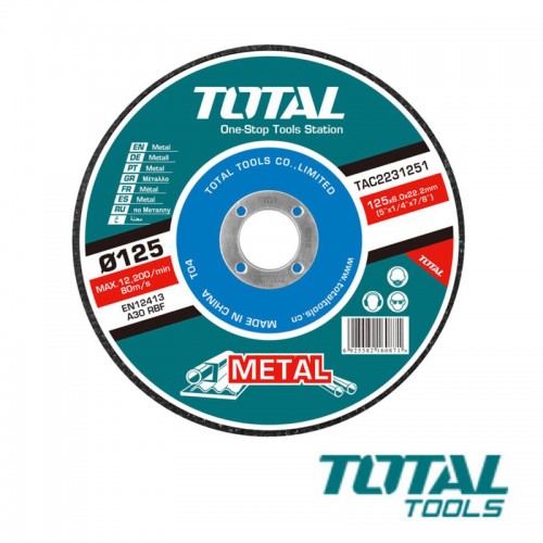Δίσκος Λείανσης Μετάλλου TOTAL Φ125 Χ 6 [TAC2231251]